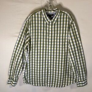 Banana Republic Green and Blue Button Up Shirt Men Size XL